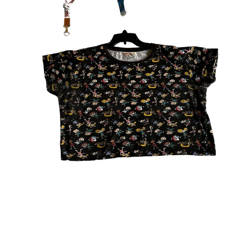NICKELODEON RUGRATS ALL OVER PRINT CROP TOP WOMENS SZ XL